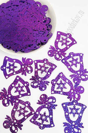 Пайетки 8*6 см &quot;Колокольчик&quot; 50 гр (SF-1937) темно-сиреневый №50128