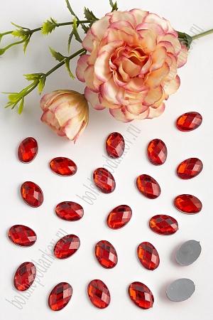 Стразы граненые 10*14 мм, овал (100 шт) SF-1608, красный