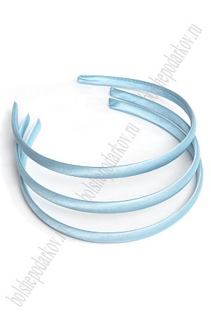 Ободки 1 см, пластик. с атласной тканью (20 шт) SF-1465, голубой №104