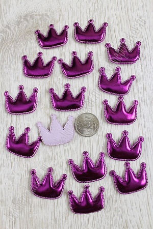 Патч 3D, кожзам &quot;Корона&quot; 3,5*3 см (20 шт) SF-1541, темно-сиреневый