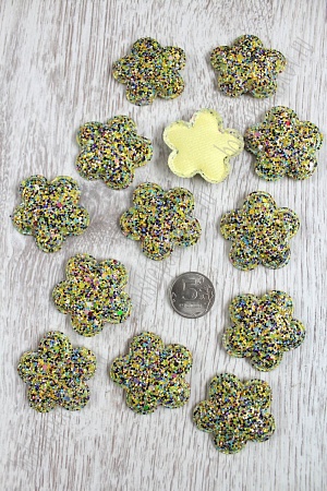 Патч 3D, россыпь пайеток &quot;Цветок&quot; 4 см (20 шт) SF-1536, салатовый