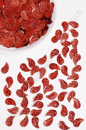 Пайетки &quot;Листочки&quot; 14*25 мм/50 гр (SF-1133) красный