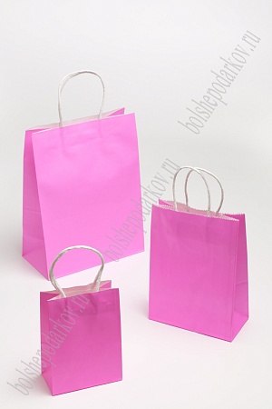 Пакет крафтовый 15*21*8 см (12 шт) SF-7175,  фукси