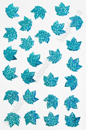 Пайетки &quot;Лист кленовый&quot; 23*23 мм*500 гр (SF-3062), бирюзовый