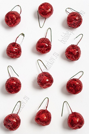 Муляж декоративный &quot;Яблочко с блестками&quot; (20 шт) SF-3157, красный