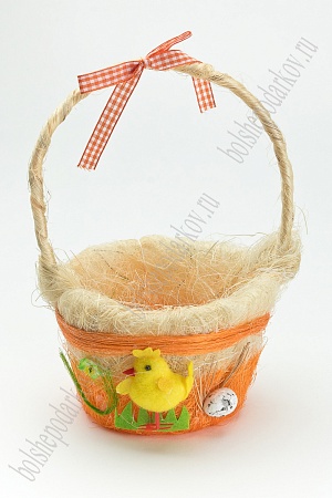 Пасхальный декор &quot;Корзинка&quot; 15*25 см (SF-5032) оранжевый