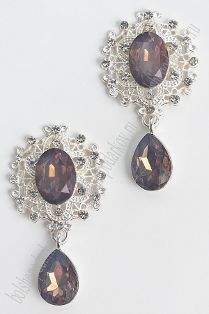 Серединка ювелирная с подвеской (2 шт) SF-7022, серо-коричневый А41