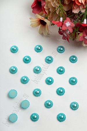 Полубусины &quot;Цветочек&quot; 12 мм*400 гр (SF-1462) аквамарин №98