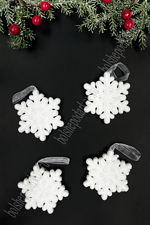 Новогодние украшения &quot;Снежинки&quot; 7 см (4 шт) SF-7550, №2