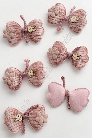 Патч тканевый &quot;Бантик&quot; 6*3,6 см (10 шт) SF-2984, розовый