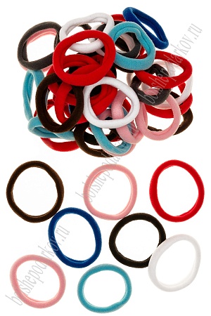 Резинки бесшовные для волос 4 см (100 шт) SF-6003, ассорти