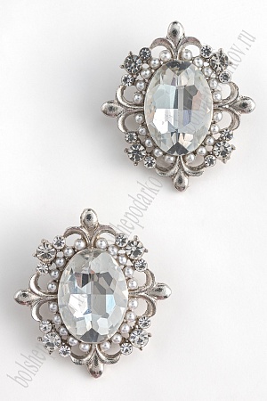 Серединка ювелирная (2 шт) SF-5956, серебро №09